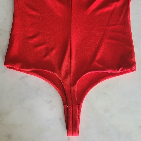 Michael Kors Collection Jersey Racerback Bodysuit, Size 10, Red, NWT - Picture 13 of 16